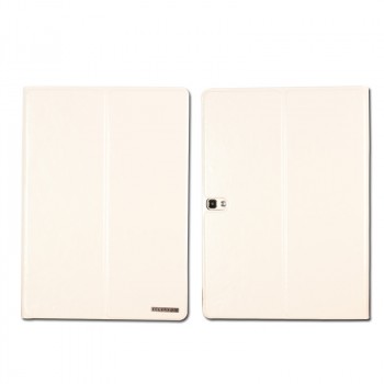 Глянцевый водоотталкивающий чехол книжка подставка на поликарбонатной основе с отделениями для карт для Samsung Galaxy Tab S 10.5 Белый