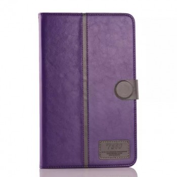Глянцевый водоотталкивающий чехол книжка подставка на силиконовой основе с отделениями для карт и магнитной защелкой для Samsung Galaxy Tab E 9.6 Фиолетовый