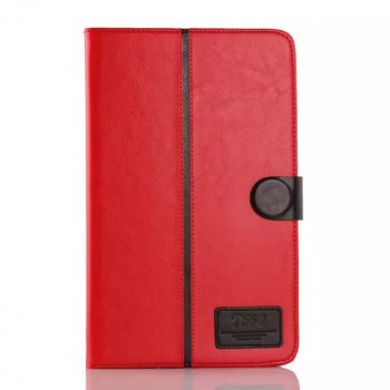 Глянцевый водоотталкивающий чехол книжка подставка на силиконовой основе с отделениями для карт и магнитной защелкой для Samsung Galaxy Tab E 9.6 Красный