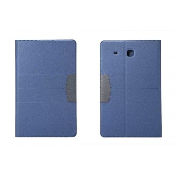 Чехол книжка подставка на силиконовой основе с отделениями для карт для Samsung Galaxy Tab E 9.6 Синий
