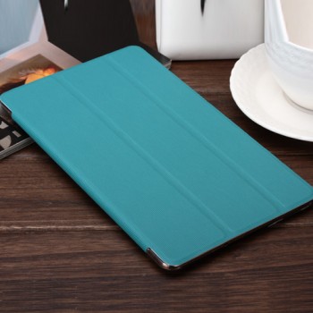 Сегментарный чехол книжка подставка текстура Линии на поликарбонатной транспарентный основе для Samsung Galaxy Tab S 8.4 Голубой
