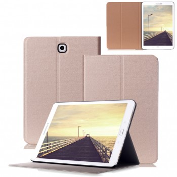 Чехол книжка подставка на поликарбонатной основе для Samsung Galaxy Tab S2 8.0 Бежевый