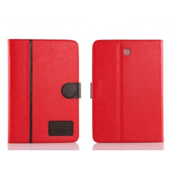 Чехол книжка подставка на силиконовой основе с отделениями для карт и магнитной защелке для Samsung Galaxy Tab S2 8.0 Красный