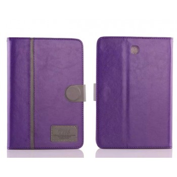 Чехол книжка подставка на силиконовой основе с отделениями для карт и магнитной защелке для Samsung Galaxy Tab S2 8.0 Фиолетовый