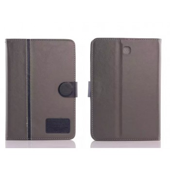Чехол книжка подставка на силиконовой основе с отделениями для карт и магнитной защелке для Samsung Galaxy Tab S2 8.0 Серый