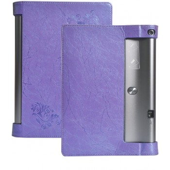 Дизайнерский чехол подставка с рамочной защитой и рельефным принтом для Lenovo Yoga Tab 3 Pro Фиолетовый