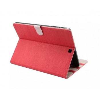 Чехол книжка подставка текстура Дерево на поликарбонатной основе с магнитной защелкой для Samsung Galaxy Tab S2 9.7 Красный
