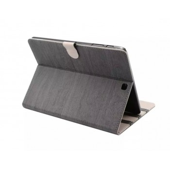 Чехол книжка подставка текстура Дерево на поликарбонатной основе с магнитной защелкой для Samsung Galaxy Tab S2 9.7 Черный