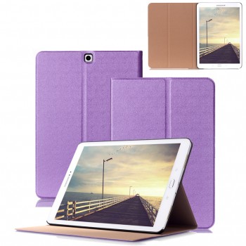 Чехол книжка подставка на поликарбонатной непрозрачной основе для Samsung Galaxy Tab S2 9.7 Фиолетовый