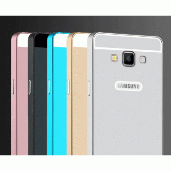 Двухкомпонентный чехол с металлическим бампером и поликарбонатной двухцветной накладкой для Samsung Galaxy A5