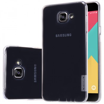 Силиконовый матовый полупрозрачный чехол повышенной защиты для Samsung Galaxy A5 (2016) Белый