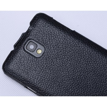 Кожаный чехол вертикальная книжка для Samsung Galaxy Note 3 Черный