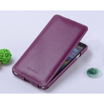 Кожаный чехол вертикальная книжка для Samsung Galaxy Note 3 Фиолетовый