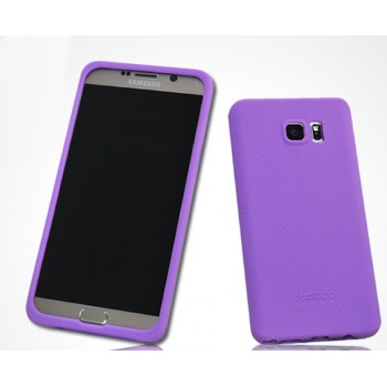 Силиконовый матовый нескользящий премиум софт-тач чехол для Samsung Galaxy Note 5 Фиолетовый