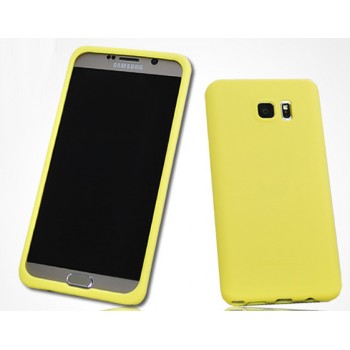 Силиконовый матовый нескользящий премиум софт-тач чехол для Samsung Galaxy Note 5 Желтый