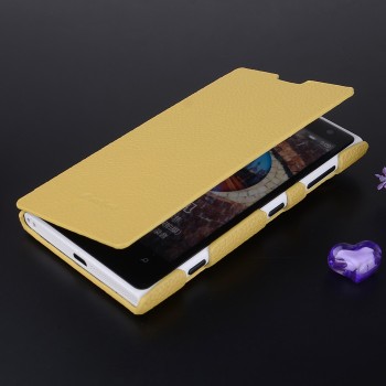 Кожаный чехол горизонтальная книжка для Nokia Lumia 1020 Желтый