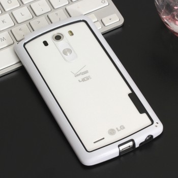 Бампер силиконовый двухцветный для LG G3 (Dual-LTE) Белый