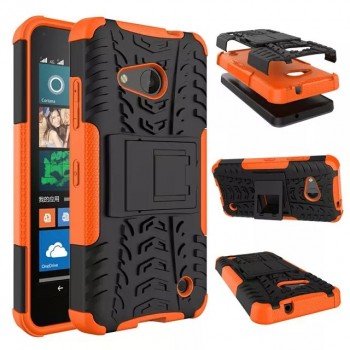 Антиударный гибридный чехол экстрим защита силикон/поликарбонат для Microsoft Lumia 550 Оранжевый