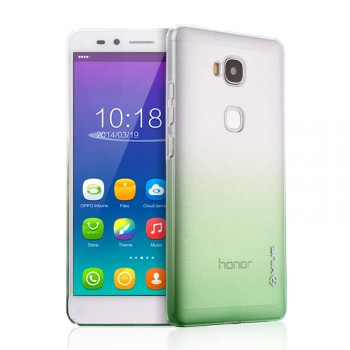 Пластиковый градиентный полупрозрачный чехол для Huawei Honor 5X Зеленый