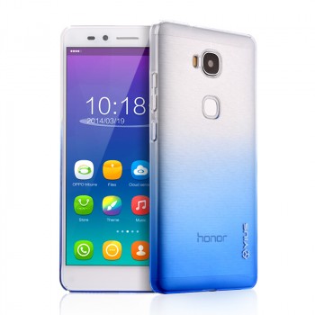 Пластиковый градиентный полупрозрачный чехол для Huawei Honor 5X Синий