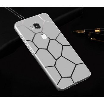 Двухкомпонентный чехол с металлическим бампером и поликарбонатной накладкой с принтом для Huawei Honor 5X Серый