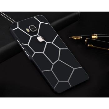 Двухкомпонентный чехол с металлическим бампером и поликарбонатной накладкой с принтом для Huawei Honor 5X Черный