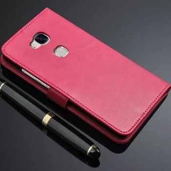 Глянцевый чехол портмоне подставка с защелкой для Huawei Honor 5X Розовый