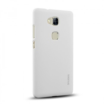 Пластиковый матовый непрозрачный Металлик чехол для Huawei Honor 5X Белый