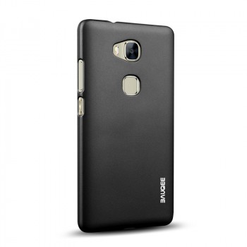 Пластиковый матовый непрозрачный Металлик чехол для Huawei Honor 5X Черный