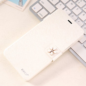 Текстурный чехол флип подставка на пластиковой основе с дизайнерской застежкой с отделением для карт для Huawei Honor 5X Белый