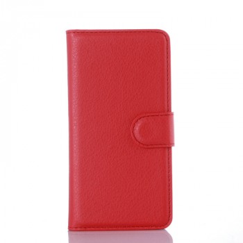 Чехол портмоне подставка на силиконовой основе с отсеком для карт и магнитной застежкой для Samsung Galaxy A3 (2016) Красный