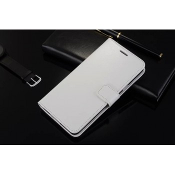 Глянцевый чехол портмоне подставка на пластиковой основе с защелкой для Samsung Galaxy A3 (2016) Белый