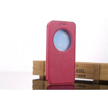 Чехол флип подставка на силиконовой основе с окном вызова для ASUS Zenfone Go Пурпурный