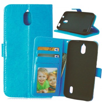 Глянцевый чехол портмоне подставка с защелкой для Huawei Y625 Голубой