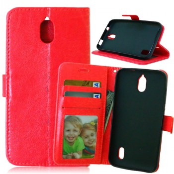 Глянцевый чехол портмоне подставка с защелкой для Huawei Y625 Красный