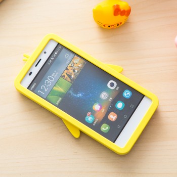 Силиконовый флуоресцентный дизайнерский чехол Цыпа для Huawei Y6 Желтый