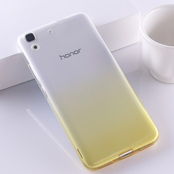 Силиконовый градиентный полупрозрачный чехол для Huawei Y6 Желтый