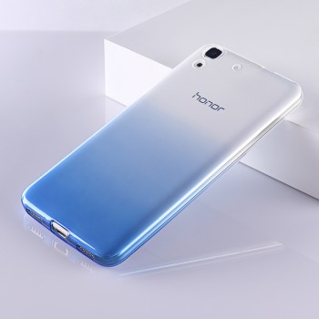 Силиконовый градиентный полупрозрачный чехол для Huawei Y6 Синий