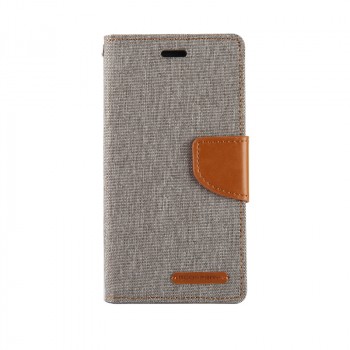 Чехол портмоне подставка с защелкой текстура Ткань для ASUS Zenfone Selfie Серый