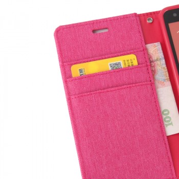 Чехол портмоне подставка с защелкой текстура Ткань для ASUS Zenfone Selfie Розовый