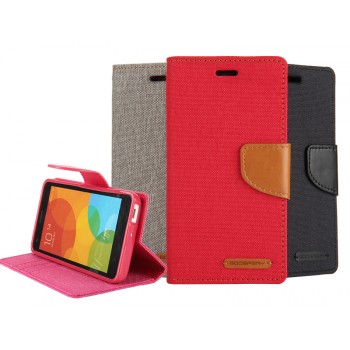 Чехол портмоне подставка с защелкой текстура Ткань для ASUS Zenfone Selfie