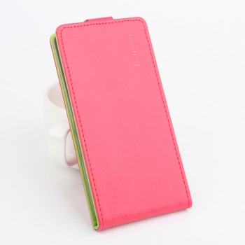 Чехол вертикальная книжка на силиконовой основе с магнитной застежкой текстура Ткань для Xiaomi RedMi Note 3 Розовый
