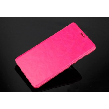 Чехол флип подставка на пластиковой основе для Xiaomi RedMi Note 3 Розовый