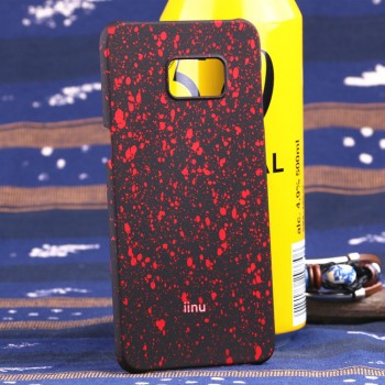 Пластиковый матовый дизайнерский чехол с голографическим принтом Звезды для Samsung Galaxy S6 Edge Plus Красный