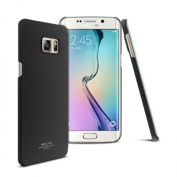 Пластиковый матовый чехол с повышенной шероховатостью для Samsung Galaxy S6 Edge Plus Черный