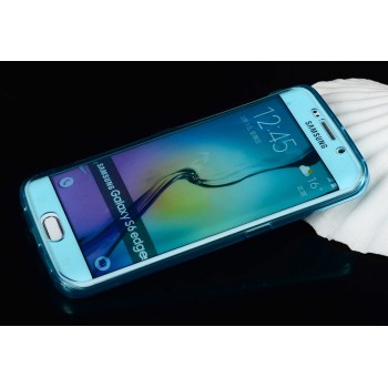 Двухмодульный силиконовый чехол горизонтальная книжка с транспарентной акриловой смарт крышкой для Samsung Galaxy S6 Edge Plus