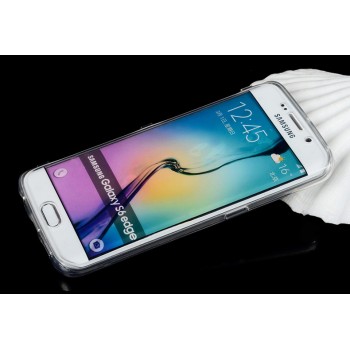 Двухмодульный силиконовый чехол горизонтальная книжка с транспарентной акриловой смарт крышкой для Samsung Galaxy S6 Edge Plus Белый