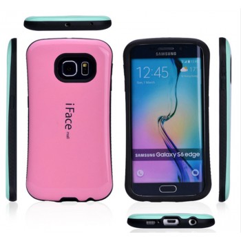 Силиконовый дизайнерский фигурный чехол для Samsung Galaxy S6 Edge Plus Розовый