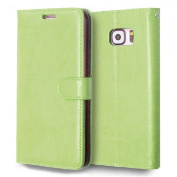 Глянцевый чехол портмоне подставка с защелкой для Samsung Galaxy S6 Edge Plus Зеленый