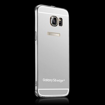 Гибридный металлический двухкомпонентный чехол и поликарбонатной крышкой с зеркальным покрытием для Samsung Galaxy S6 Edge Plus Белый